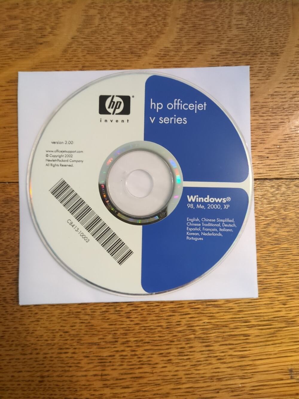 HP OfficeJet V Series Windows 98 Me 2000 XP Software Version 3.00 Disc only